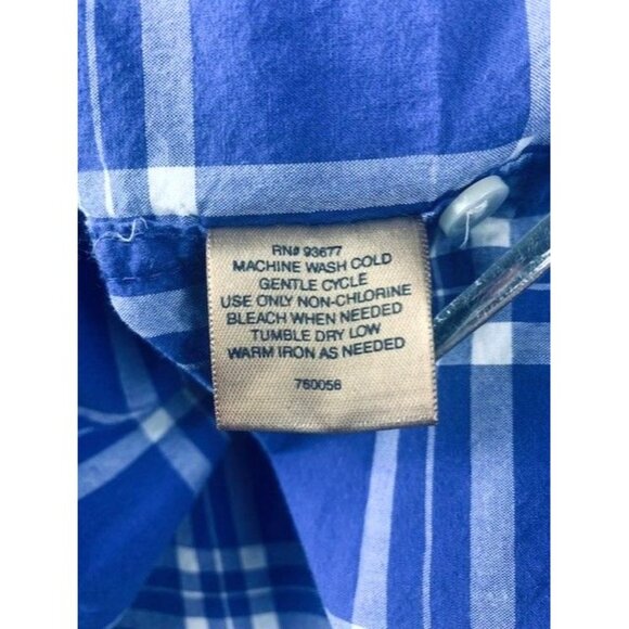 The Foundry 4XL Men's Blue Plaid Button-Up Short-Sleeve Shirt - Picture 4 of 6